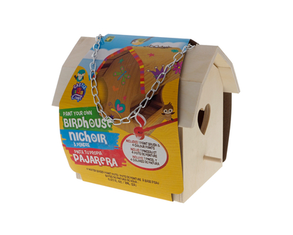 Paint Your Own Birdhouse With 4 Bottles - 16.9cmx12cmx15.5cm