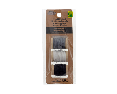 Craft String On Wooden Spool, 3un - 3pk