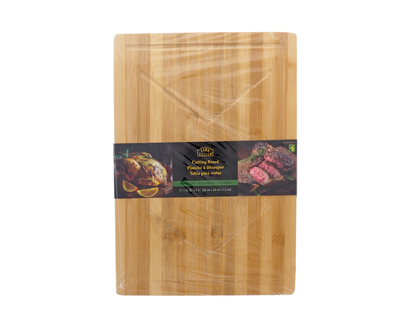 Rect. Bamboo Cutting Board W/groove - 40cmx28cmx1.5cm