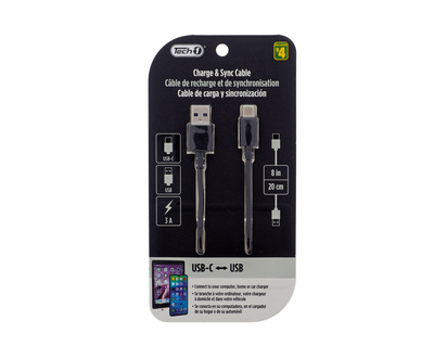 USB to Type C Charge & Sync Cable - 20 cm
