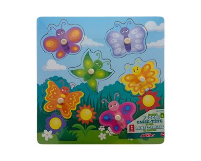 Square Wooden Puzzle 6 pcs - 29.6X29.6X0.9CM