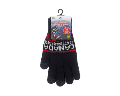 Ladies Knitted Canada Gloves - 22CM L