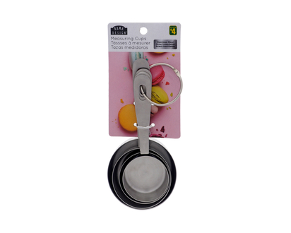 Stainless Steel Measuring Cups, 4pc - 1/4,1/3,1/2,3/4,1cup