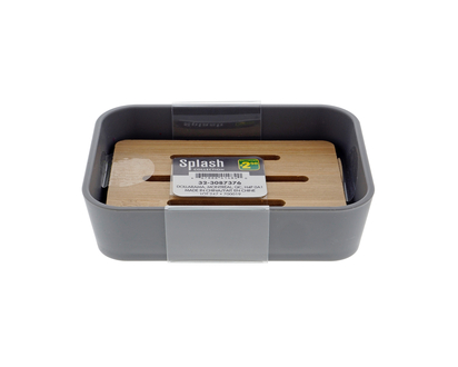 Plastic Soap Dish With Bamboo Insert