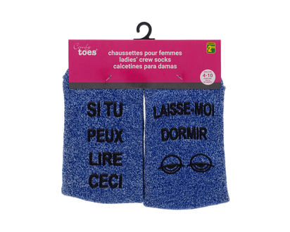Scripted Crew Socks For Women - 9-11