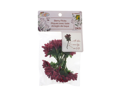 24ct Craft Pip Berries Picks - 24ct