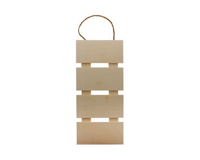 Wooden Slat Plaque W/Jute Hanger - ASSORTED