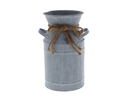 Milk Can Shaped Metal Vase - 10cmx10.5cmx19cm