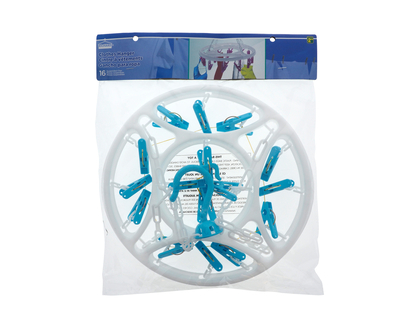 Plastic Drying Rack With 16 Clothespins - Asst