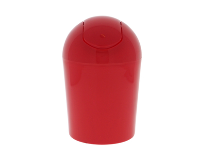 Mini Plastic Trash Can With Lid - 4.7" X 7.4" Ht