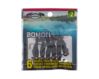 Fish Rigged Twirl Tails - : 1/32 OZ, 1/16 OZ, 1/8 OZ