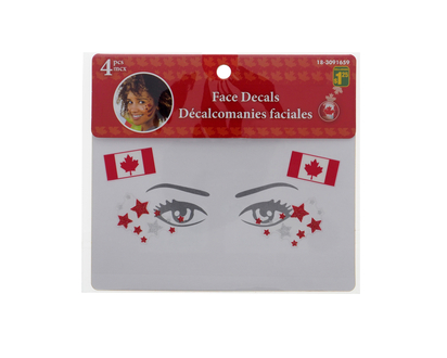 Canada Day Face Decal - 4pcs