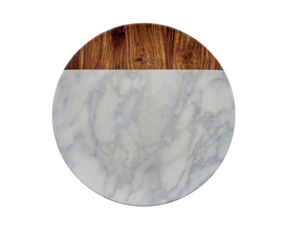 Marble/Wood Look Mela-Ware Plate - 26.5CM/ 10.4" DIA.