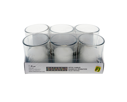 Unscented Candles In Glass Jar, 6un - 6 PK