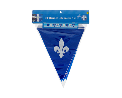 Bannière triangulaire du québec - 3 m/9 drapeaux