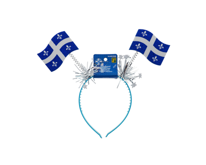 Serretête québec avec drapeaux brillant - 7 1/2 X 5CM
