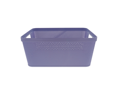 Large Crochet Look Plastic Basket, Asst - 35.5 X 29 X 15 CM