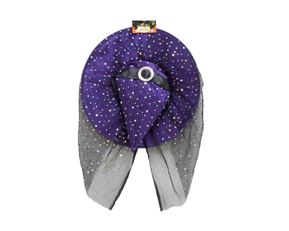 Haloween-Witch Hat With Sequined Veil - 43cmx35cm
