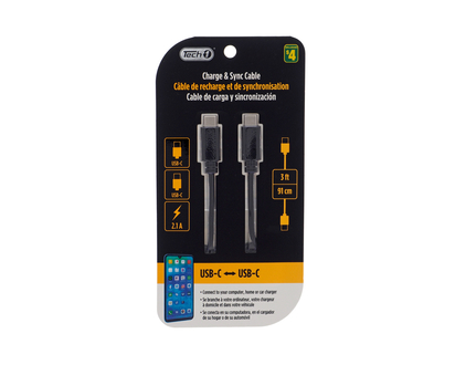 USB to Type C Charge & Sync Cable - 3 ft