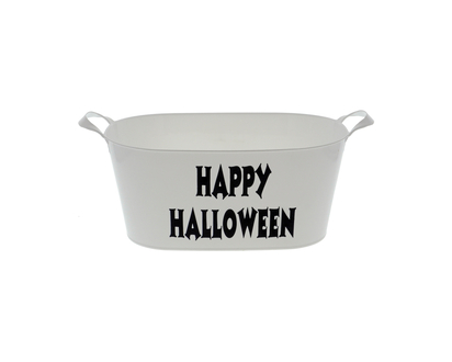 Halloween-Plastic Oval Basket W/ Handles - 27cmx18.5cmx12cm