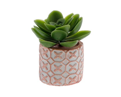 Mini Artificial Succulent In Cement Pot - 6.5cm-7.5cm