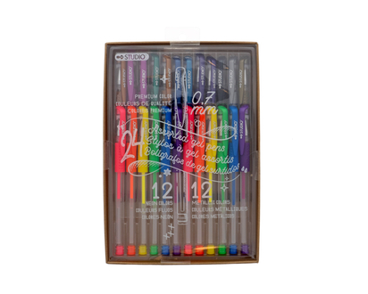 Ensemble de stylos gel colorés, 24pc - 24 un/0.7 mm