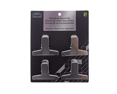 Stainless Steel Bag Clip W/Magnet, 4pc - 4 pk