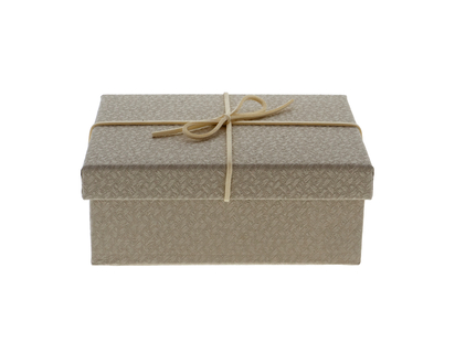 Small Metallic Linen Paper Box - 14cmx11.3cmx5.5cm
