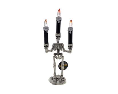 Hween-Skeleton Candelabra W/Fake Candles - 35cm