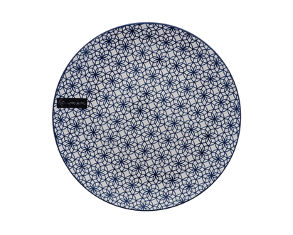 Ceramic Plate With Blue Design - 10.5"