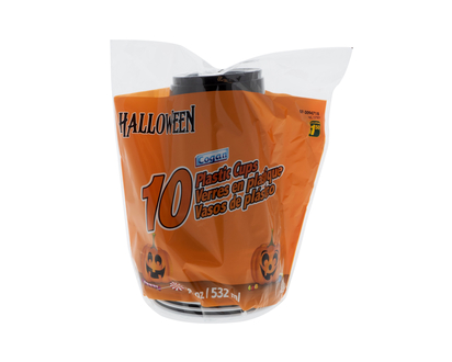 Halloween-Orange Plastic Cups, 10 pc - 10pk/16oz
