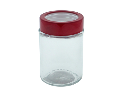 Small Glass Jar W/ Metal Rim Cover - 215ml