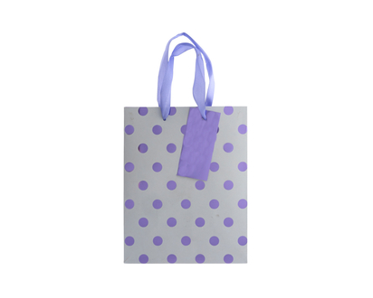 Sac cadeau avec motif à pois/rayures - 18cmx23cmx10cm