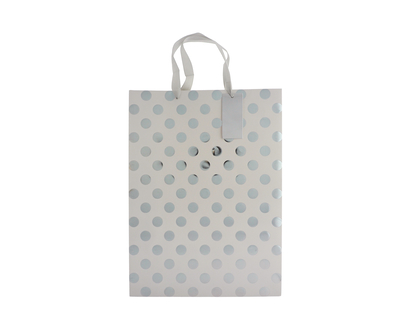 Sac cadeau jumbo avec motif à pois/rayur - 13pox18pox5po