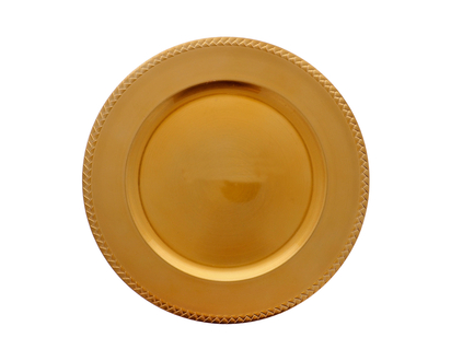 Gold Charger Plate W/ Braided Border - 13"/33cm