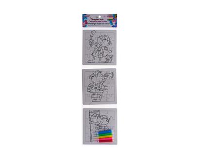 Coloring Paper Puzzle W/ Markers - 13.7CM X 13.7CM