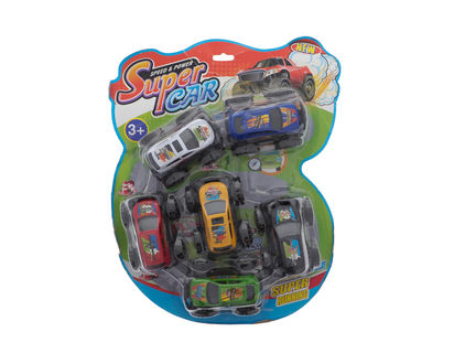 Plastic Race Car 6un - 6 pk