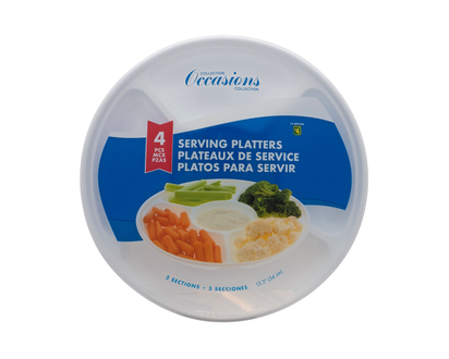 5 Compartment Serving Platters, 5pc - 5 pk