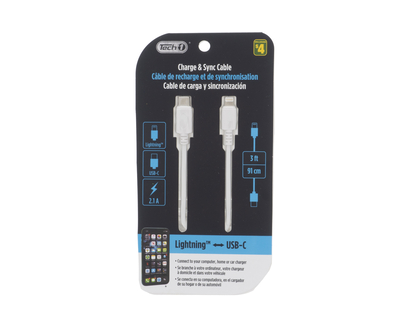 Lightning Compatible to Usb-c Cable - 3'