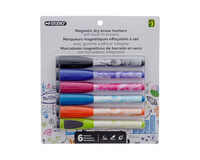 Magnetic Dry Erase Markers, 6pc - 6 pk