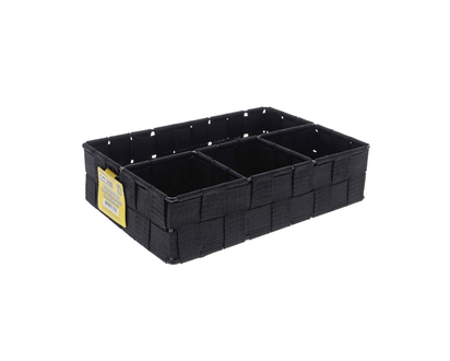 Rect. Wire Frame Strap Basket W/Dividers - 25.5cmx17.5cmx6.5cm