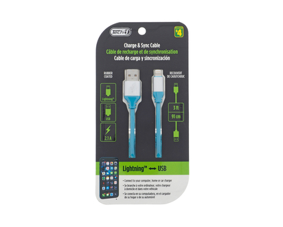 Lightning Compatible To USB Cable - 3'
