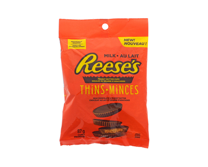 REESE'S Thins-Minces Peanut Butter Cups - 87 g/ 8ct