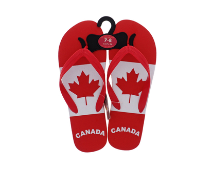Mens Canada Souvenir Printed Thongs - Small,Medium,Large