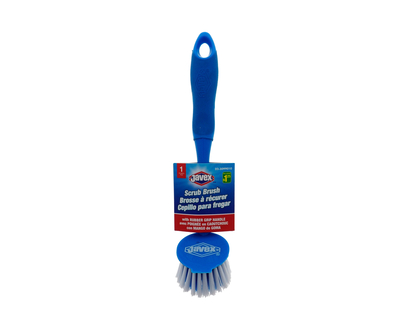 Round Scrub Brush With Rubber Handle - 10.5"
