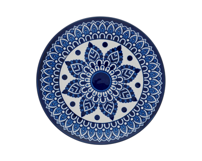 Vintage Blue Design Ceramic Side Plate - 7.5"