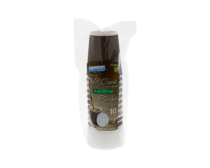 Cardboard Corrugated Coffee Cups, 10pc - 10pk/8oz