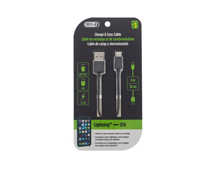 Lightning Compatible To USB Cable - 20 cm