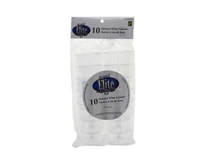 Plastic Wine Glasses, 10pc - 10pk/210 mL/7oz-BZP55D