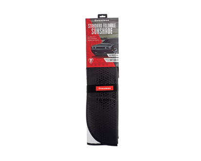 Black Foldable Car Sunshade - 58"x23"